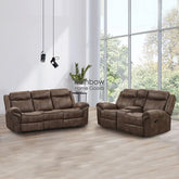 Manual Recliner (Set of 2pc) - Loveseat Sofa and 3-Seater Couch