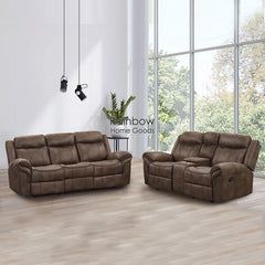 Manual Recliner (Set of 2pc) - Loveseat Sofa and 3-Seater Couch
