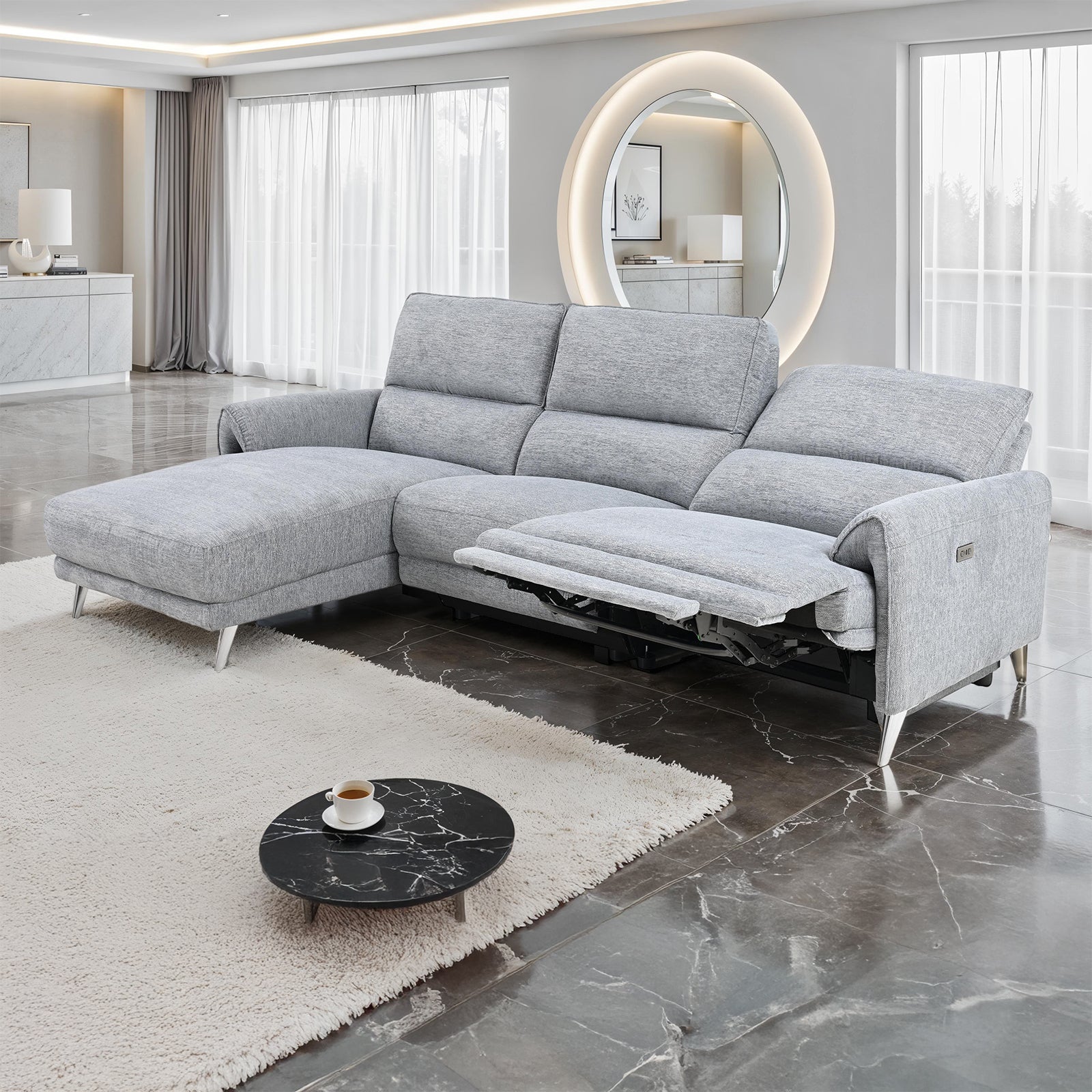 Brande Power Sectional, Left Chaise