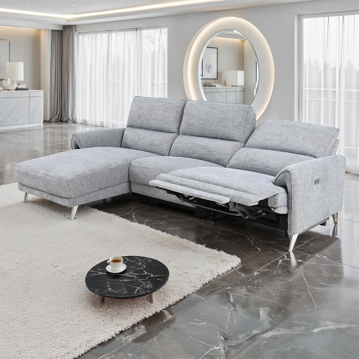 Brande Power Sectional, Left Chaise