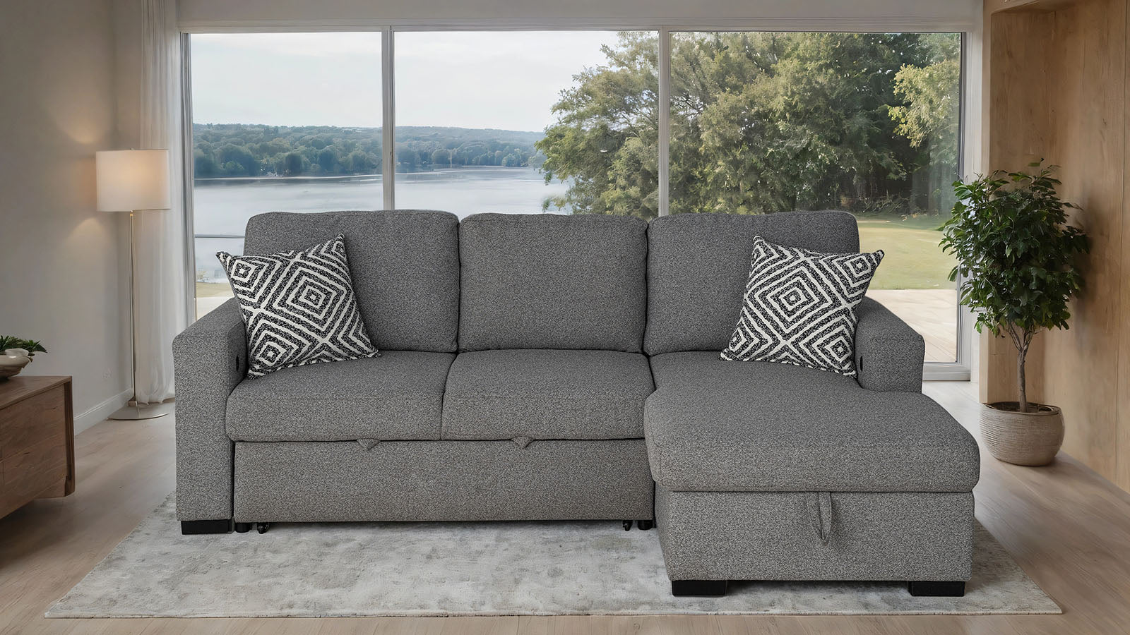 Chatham Sectional Pullout Sofa Bed (Right Chaise)