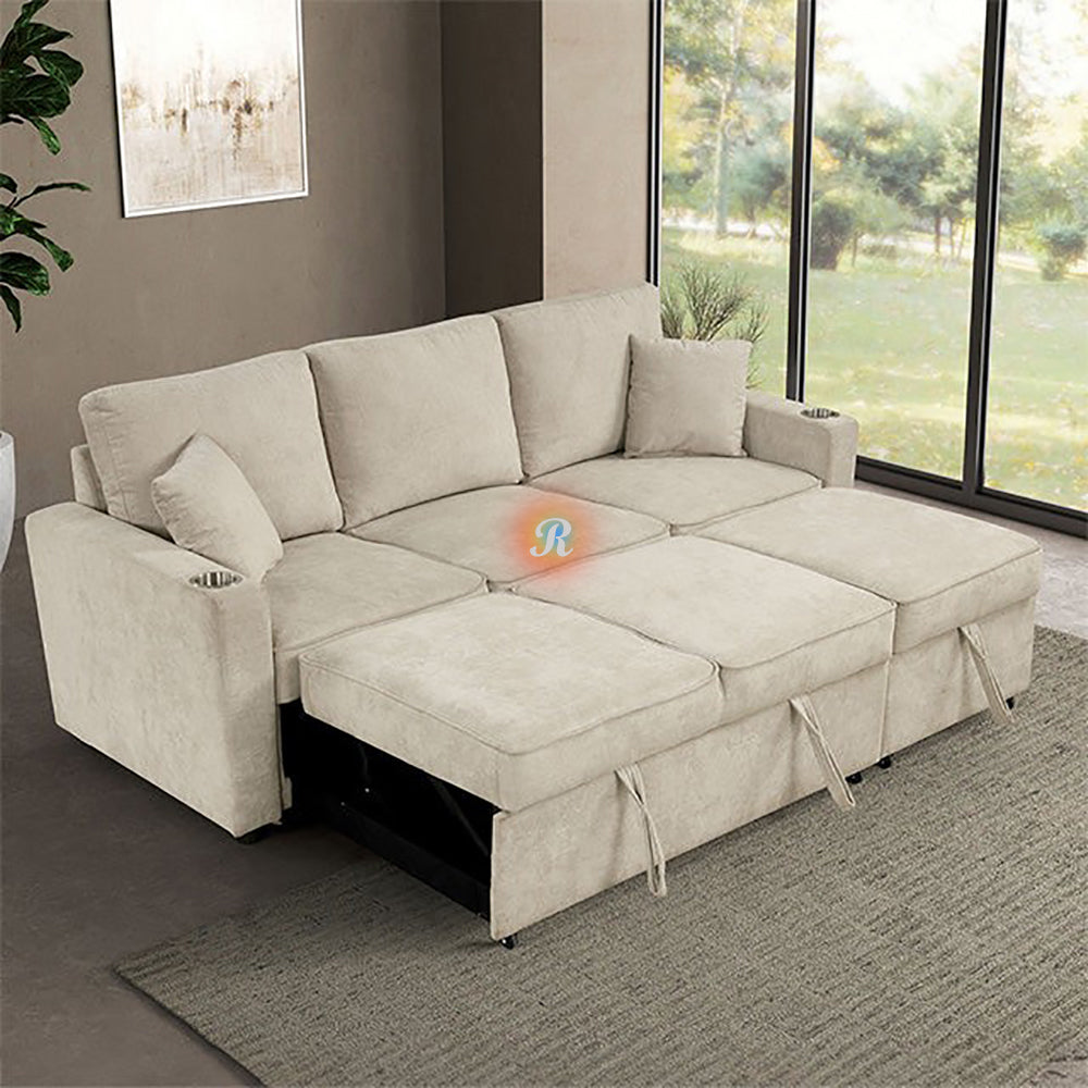 Kendal Sleeper Pull-Out Sofa Bed Sectional Couch