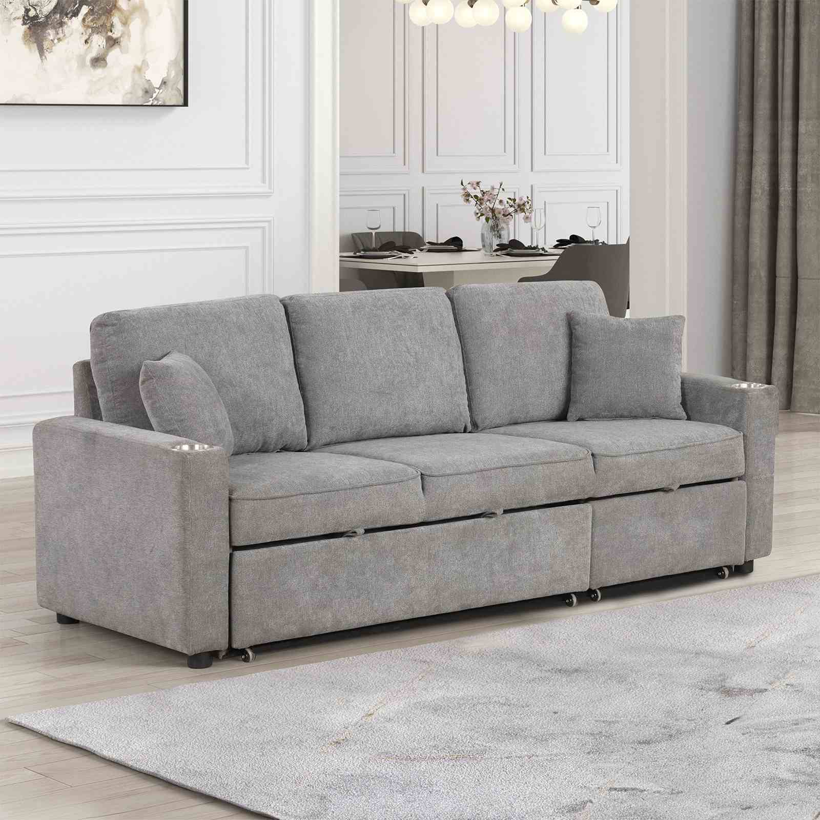 Kendal Sleeper Pull-Out Sofa Bed Sectional Couch