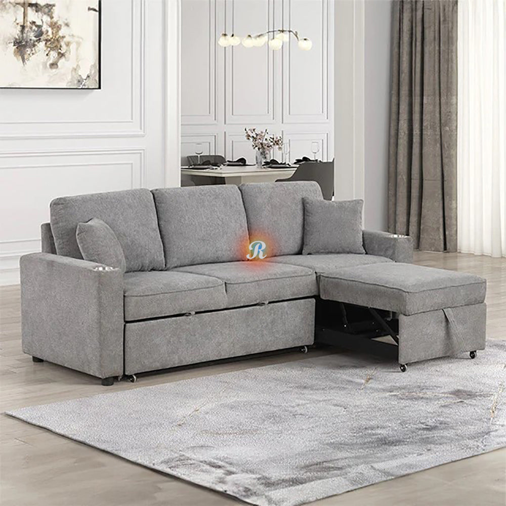 Kendal Sleeper Pull-Out Sofa Bed Sectional Couch