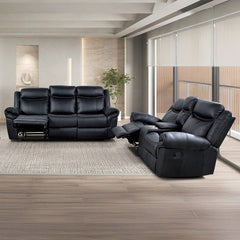 Manual Recliner (Set of 2pc) - Loveseat Sofa and 3-Seater Couch
