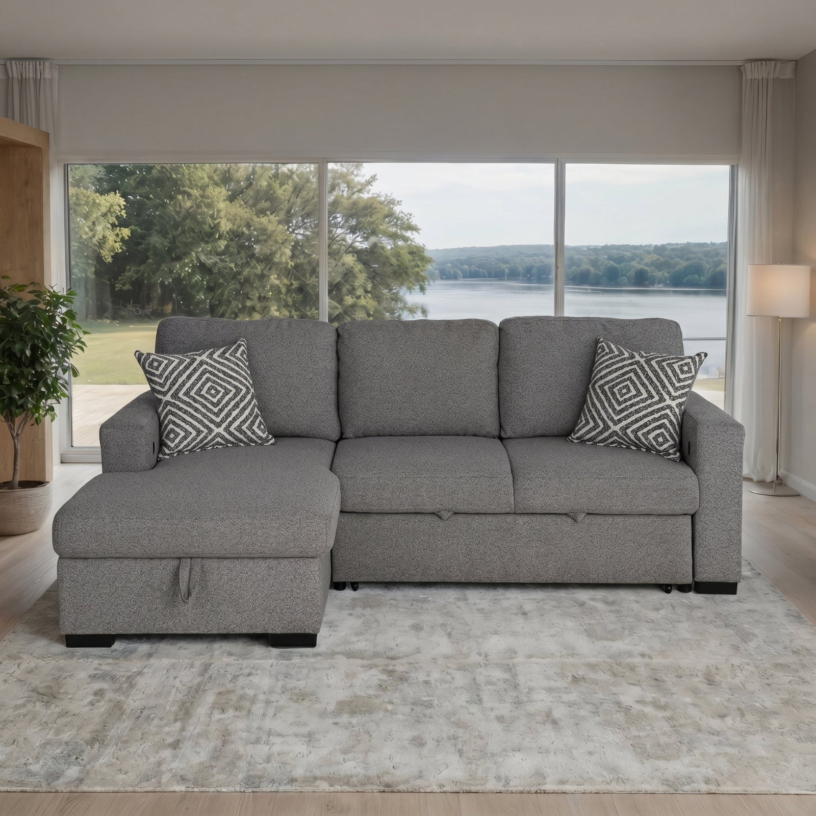 Chatham Sectional Pullout Sofa Bed (Left Chaise)