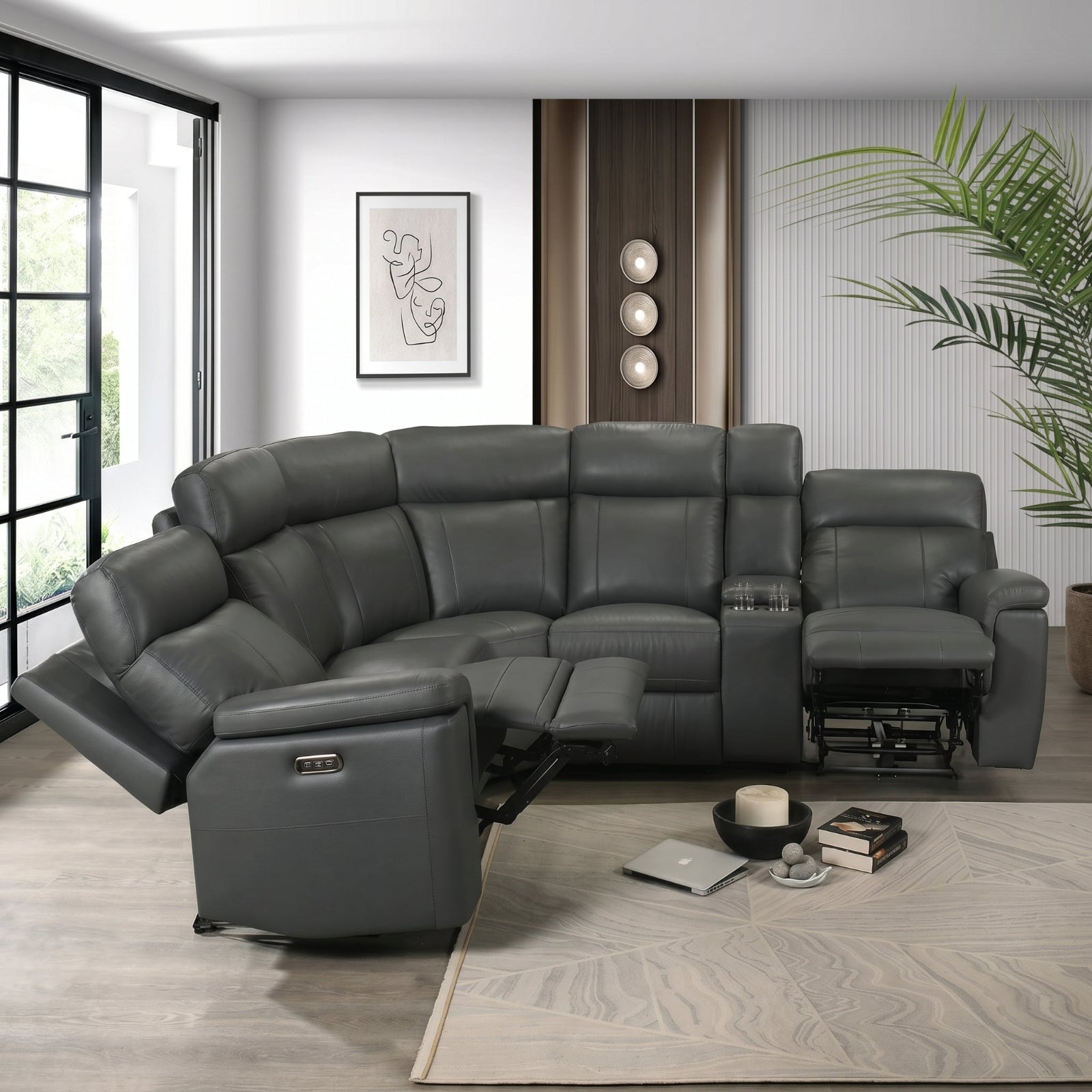Oliverus Power Sectional Recliner