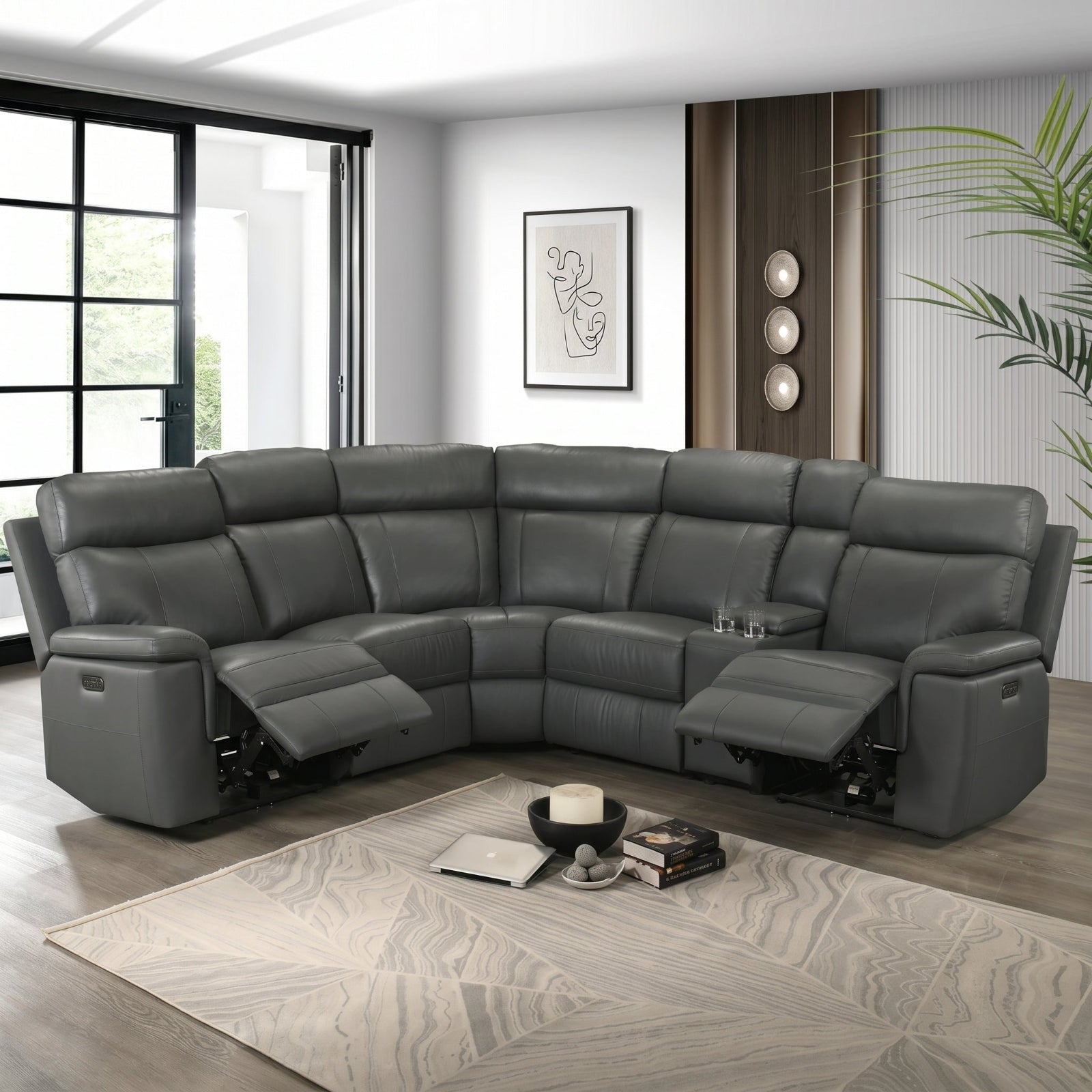Oliverus Power Sectional Recliner
